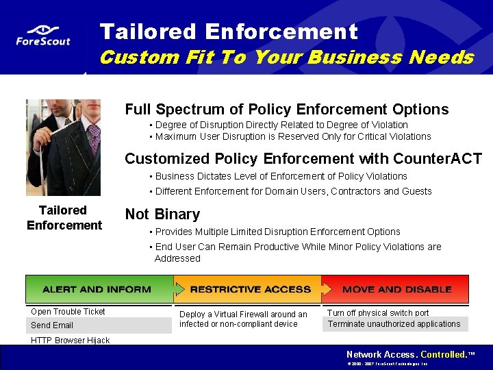 Tailored Enforcement Custom Fit To Your Business Needs Full Spectrum of Policy Enforcement Options