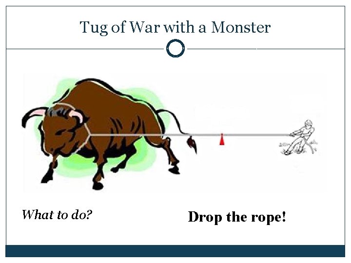 Tug of War with a Monster What to do? Drop the rope! 