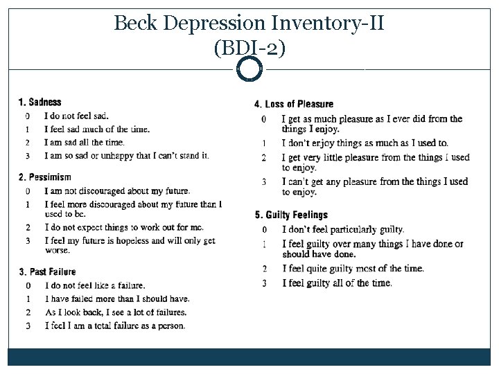 Beck Depression Inventory-II (BDI-2) 