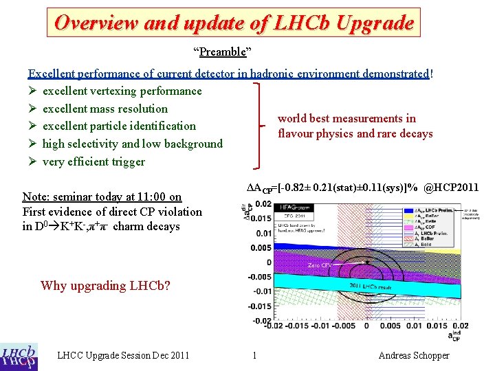 Overview and update of LHCb Upgrade “Preamble” Excellent performance of current detector in hadronic