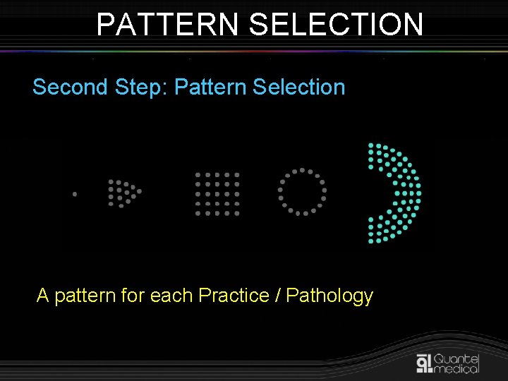 PATTERN SELECTION Second Step: Pattern Selection A pattern for each Practice / Pathology 