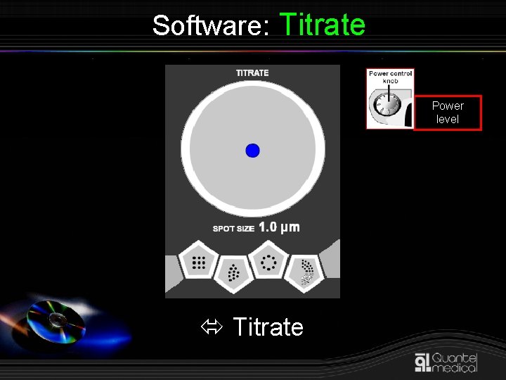 Software: Titrate Power level Titrate 