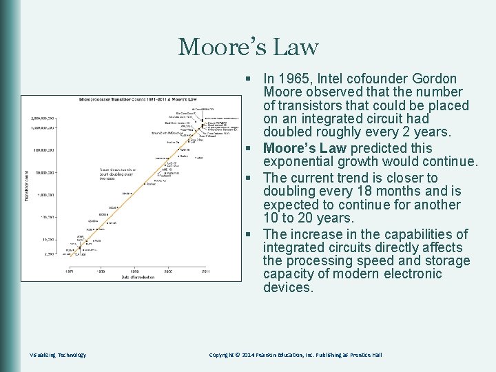 Moore’s Law § In 1965, Intel cofounder Gordon Moore observed that the number of