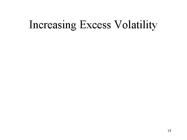 Increasing Excess Volatility 19 