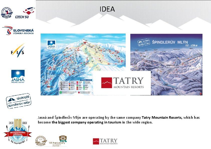 IDEA Jasná and Špindlerův Mlýn are operating by the same company Tatry Mountain Resorts,