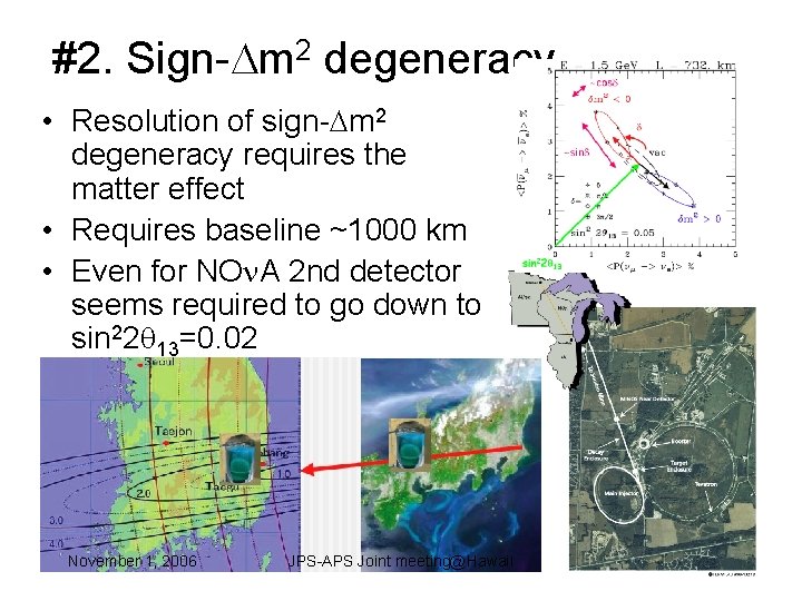 #2. Sign- m 2 degeneracy • Resolution of sign- m 2 degeneracy requires the