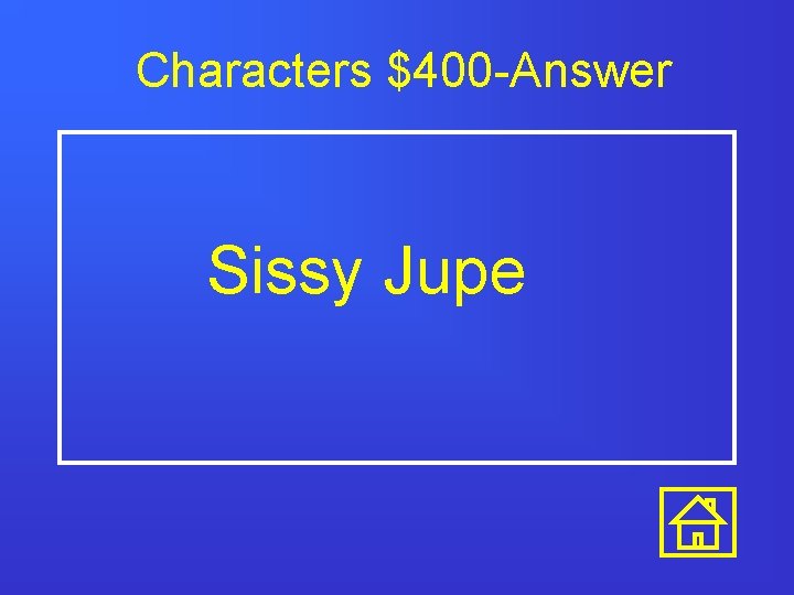 Characters $400 -Answer Sissy Jupe 