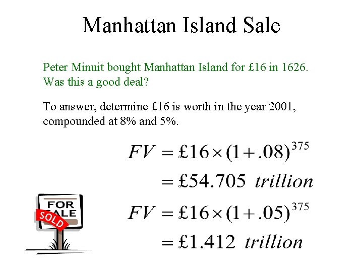 Manhattan Island Sale Peter Minuit bought Manhattan Island for £ 16 in 1626. Was