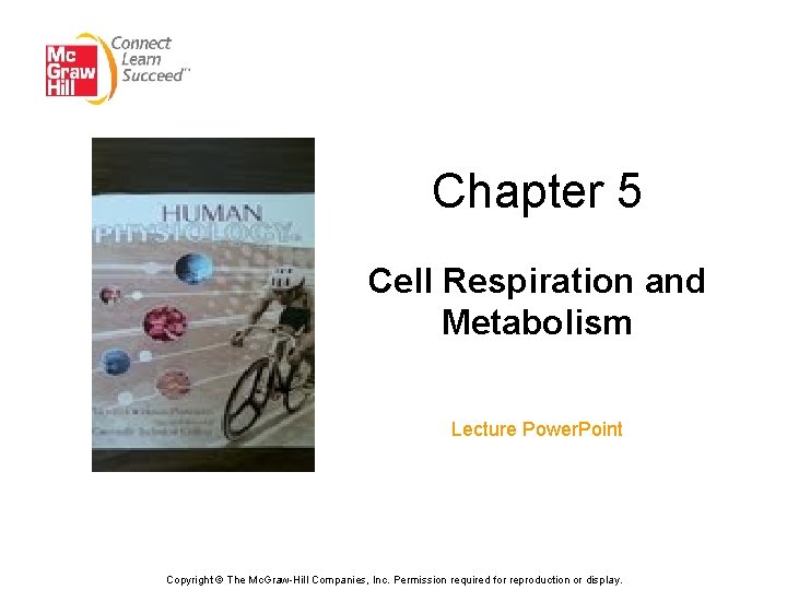 Chapter 5 Cell Respiration and Metabolism Lecture Power. Point Copyright © The Mc. Graw-Hill