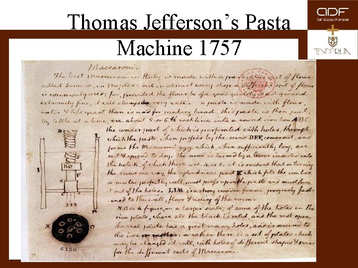 Thomas Jefferson’s Pasta Machine 1757 