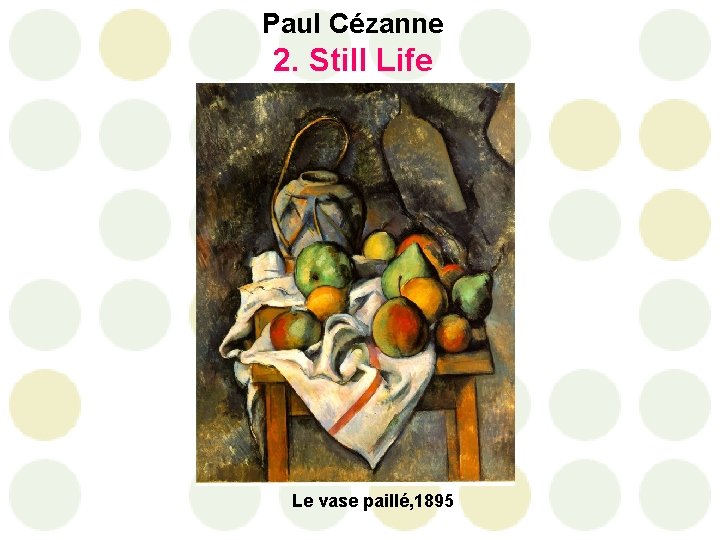 Paul Cézanne 2. Still Life Le vase paillé, 1895 