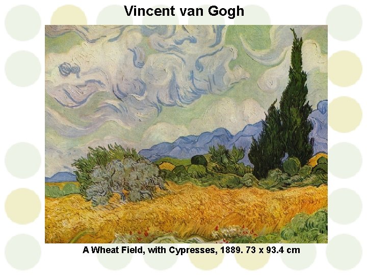 Vincent van Gogh A Wheat Field, with Cypresses, 1889. 73 x 93. 4 cm