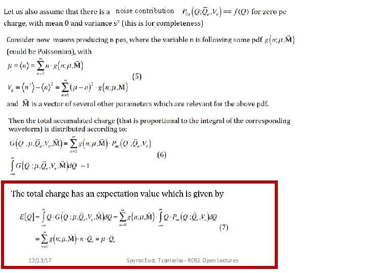 noise contribution 12/13/17 Spyros Eust. Tzamarias - RD 51 Open Lectures 