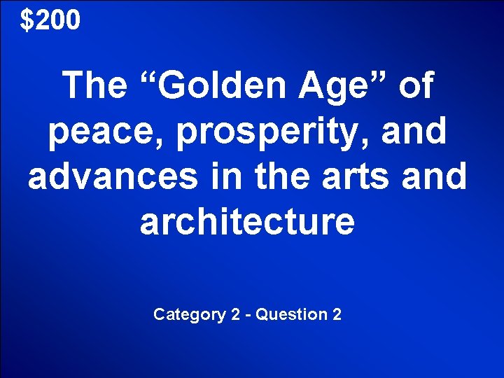 © Mark E. Damon - All Rights Reserved $200 The “Golden Age” of peace,