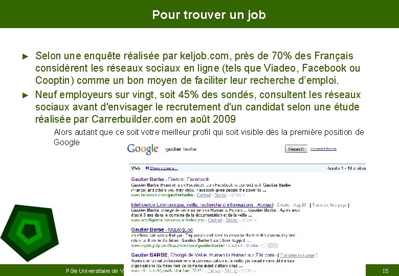 Pour trouver un job Selon une enquête réalisée par keljob. com, près de 70%