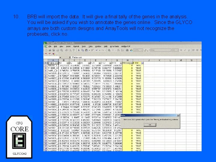 10. BRB will import the data. It will give a final tally of the