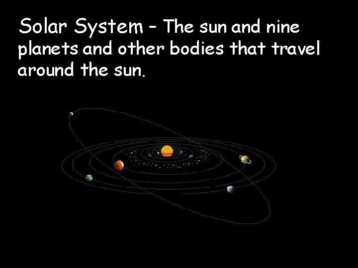 Solar System – The sun and nine planets and other bodies that travel around Solar System – The sun and nine planets and other bodies that travel around
