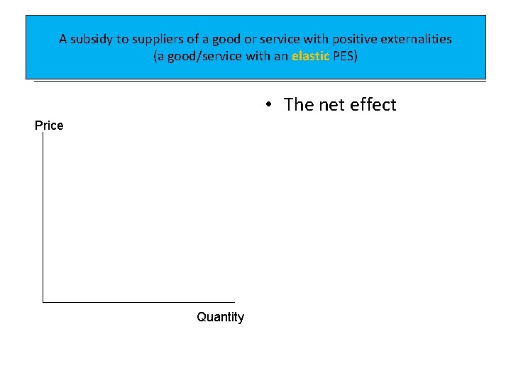 A subsidy to suppliers of a good or service with positive externalities (a good/service A subsidy to suppliers of a good or service with positive externalities (a good/service