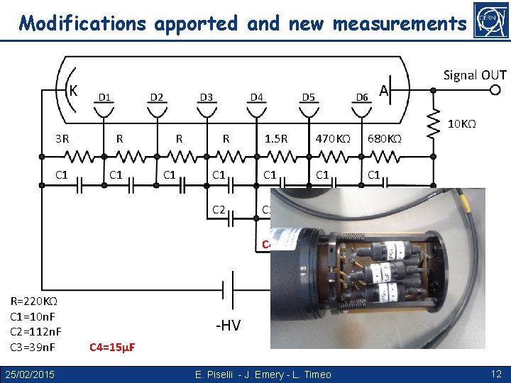 Modifications apported and new measurements K D 2 3 R R C 1 R=220