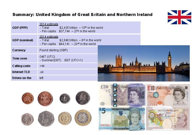 Summary: United Kingdom of Great Britain and Northern Ireland GDP (PPP) 2014 estimate -