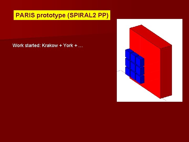 PARIS prototype (SPIRAL 2 PP) Work started: Krakow + York + … 