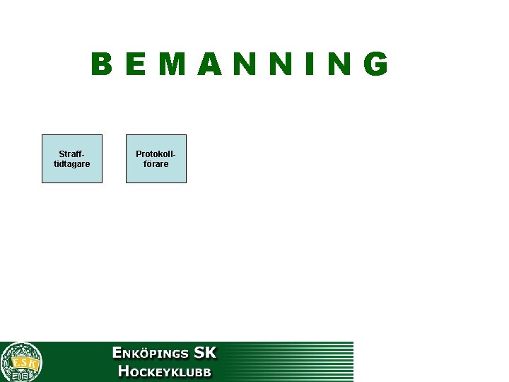 BEMANNING Strafftidtagare Protokollförare 