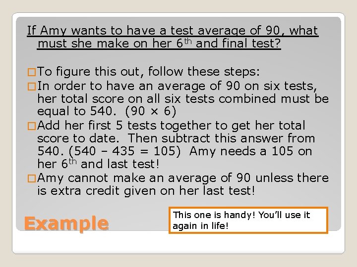 If Amy wants to have a test average of 90, what must she make