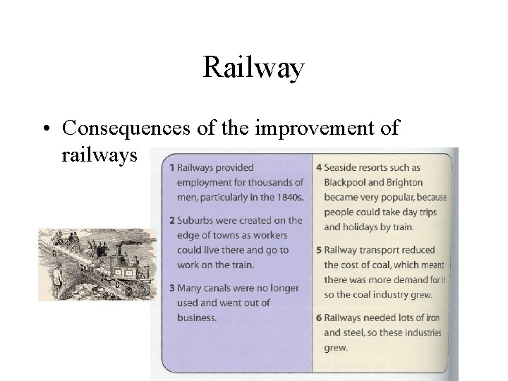 Railway • Consequences of the improvement of railways 