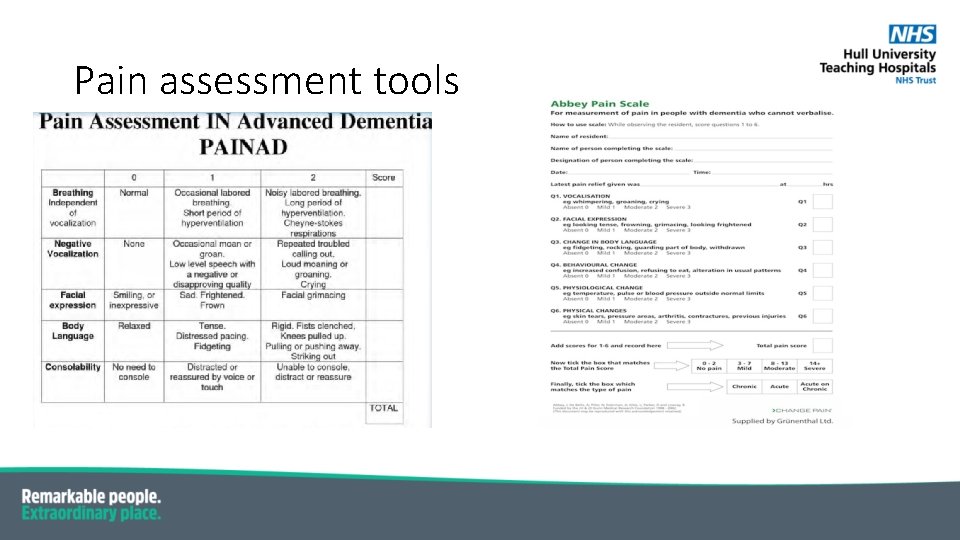 Pain assessment tools 