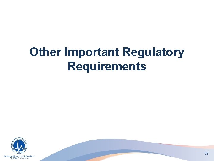 Other Important Regulatory Requirements 29 