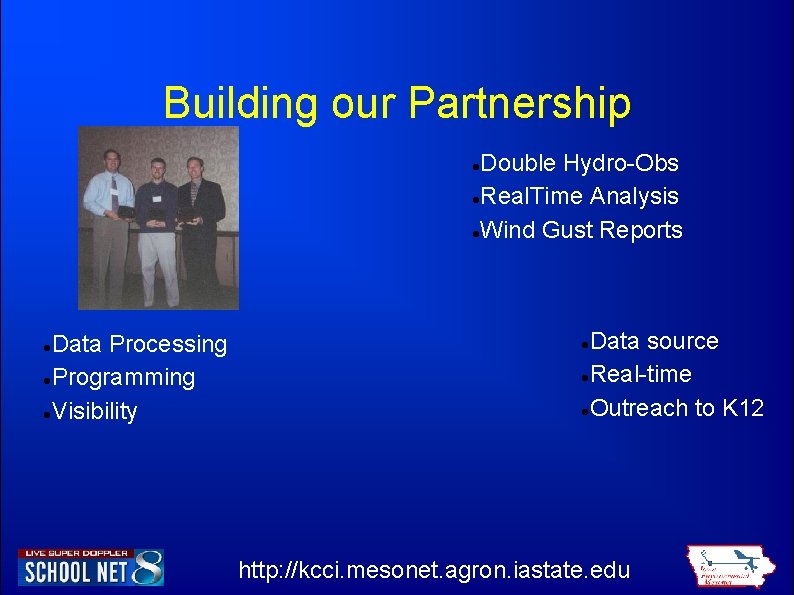 Building our Partnership Double Hydro-Obs Real. Time Analysis Wind Gust Reports Data Processing Programming