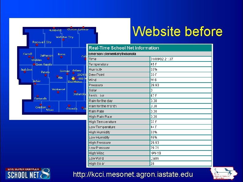 Website before http: //kcci. mesonet. agron. iastate. edu 