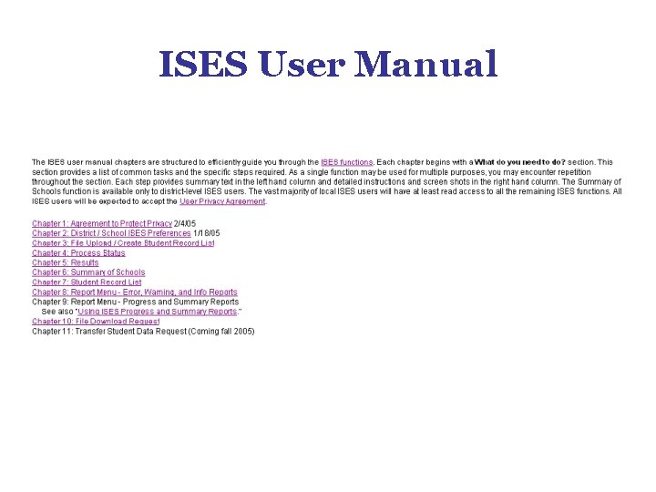 ISES User Manual ISES User Manual