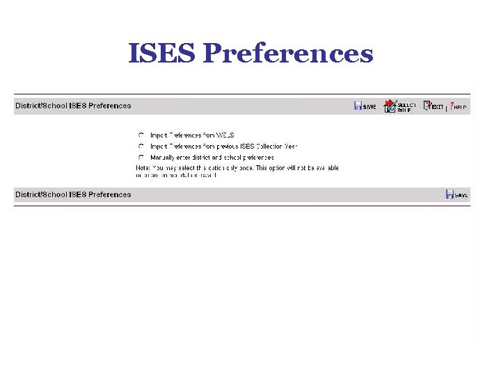 ISES Preferences ISES Preferences