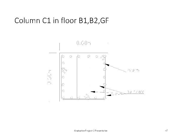 Column C 1 in floor B 1, B 2, GF Graduation Project 2 Presentation