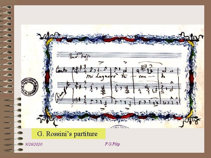  G. Rossini’s partiture 9/26/2020 F. G. Filip 
