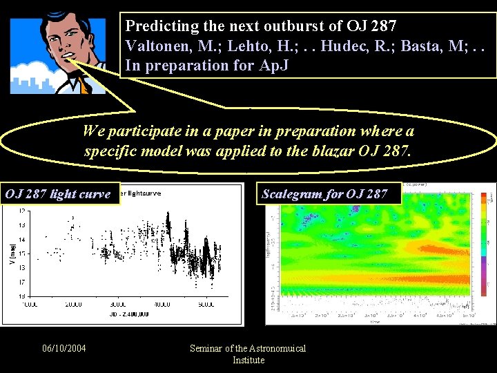 Predicting the next outburst of OJ 287 Valtonen, M. ; Lehto, H. ; .