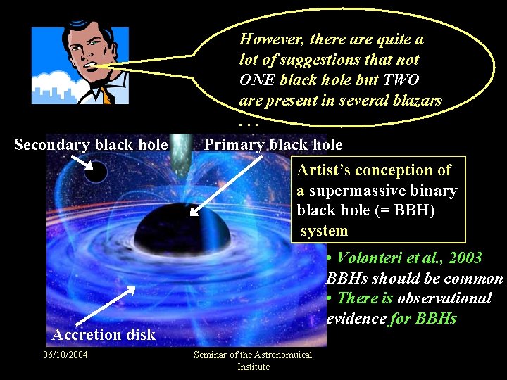 Secondary black hole However, there are quite a lot of suggestions that not ONE