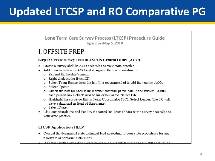 Updated LTCSP and RO Comparative PG 2 