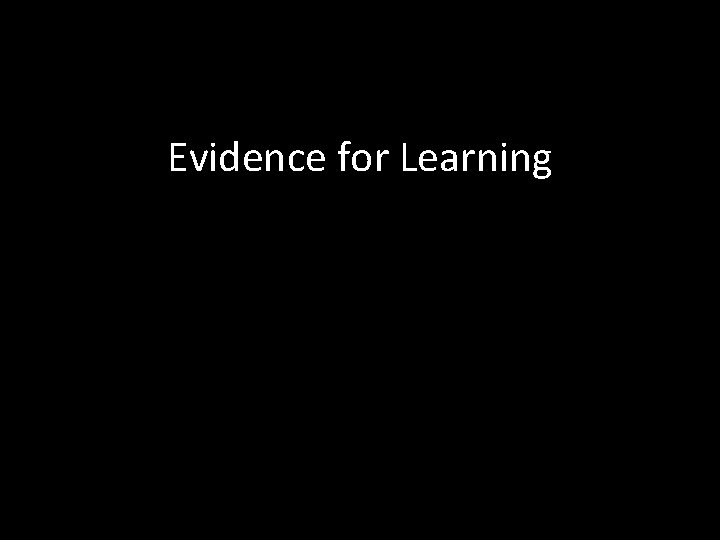 Evidence for Learning 