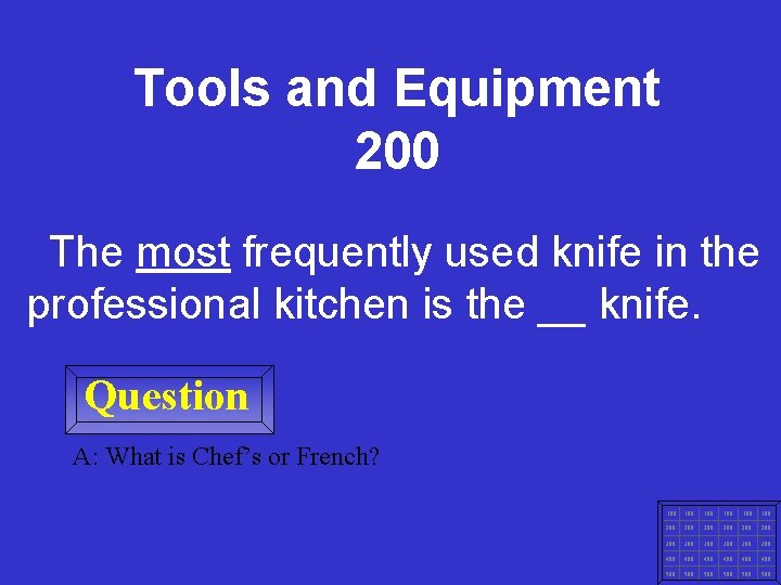 Tools and Equipment 200 The most frequently used knife in the professional kitchen is