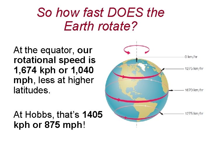 So how fast DOES the Earth rotate? At the equator, our rotational speed is
