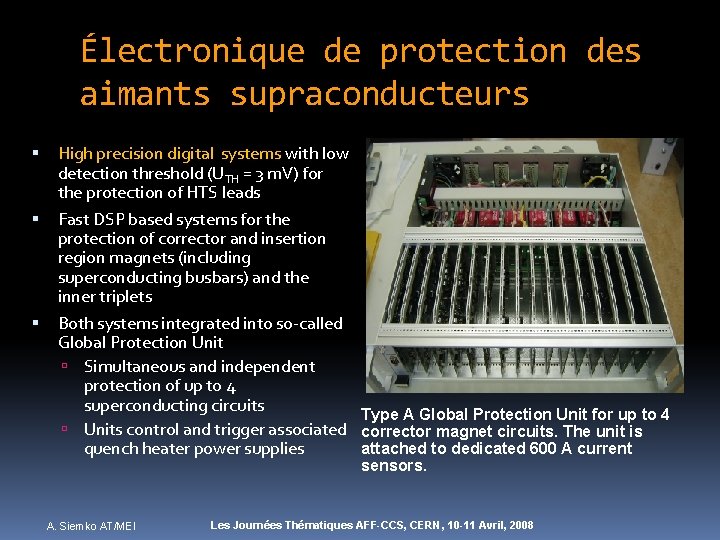 Électronique de protection des aimants supraconducteurs High precision digital systems with low detection threshold