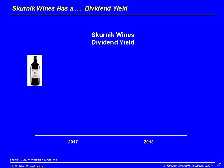 Skurnik Wines Has a … Dividend Yield Skurnik Wines Dividend Yield Source: Tiburon Research