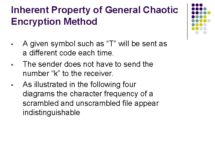 Inherent Property of General Chaotic Encryption Method • • • A given symbol such Inherent Property of General Chaotic Encryption Method • • • A given symbol such