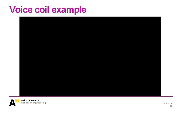 Voice coil example 25. 9. 2020 20 Voice coil example 25. 9. 2020 20