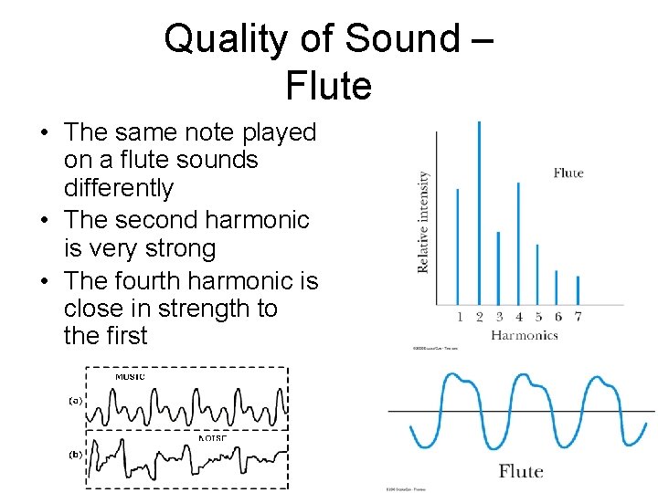 Quality of Sound – Flute • The same note played on a flute sounds