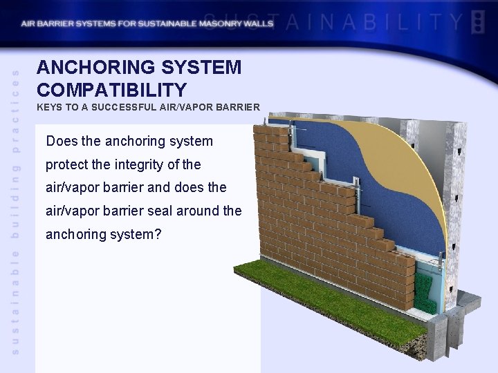 ANCHORING SYSTEM COMPATIBILITY KEYS TO A SUCCESSFUL AIR/VAPOR BARRIER Does the anchoring system protect