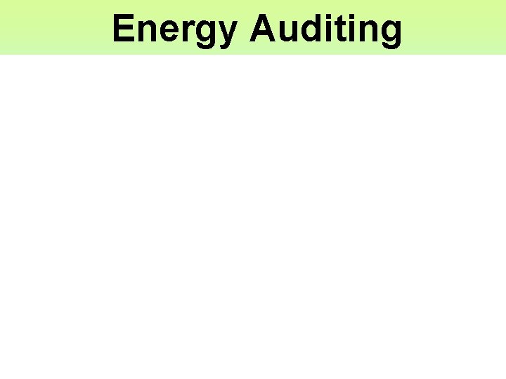 Energy Auditing 
