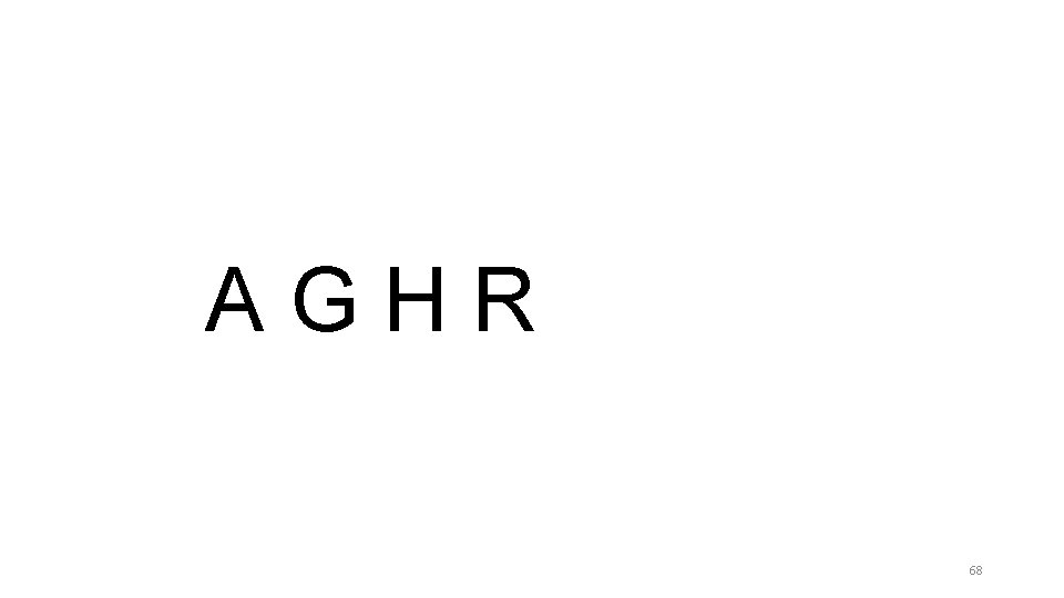 AGHR 68 AGHR 68